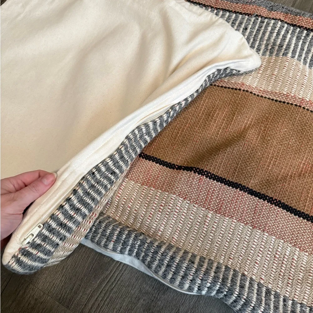 Set of 2 Bold Center Mixed Stripe Pillow Covers from West Elm • 20” • Terracotta - Picture 6 of 7